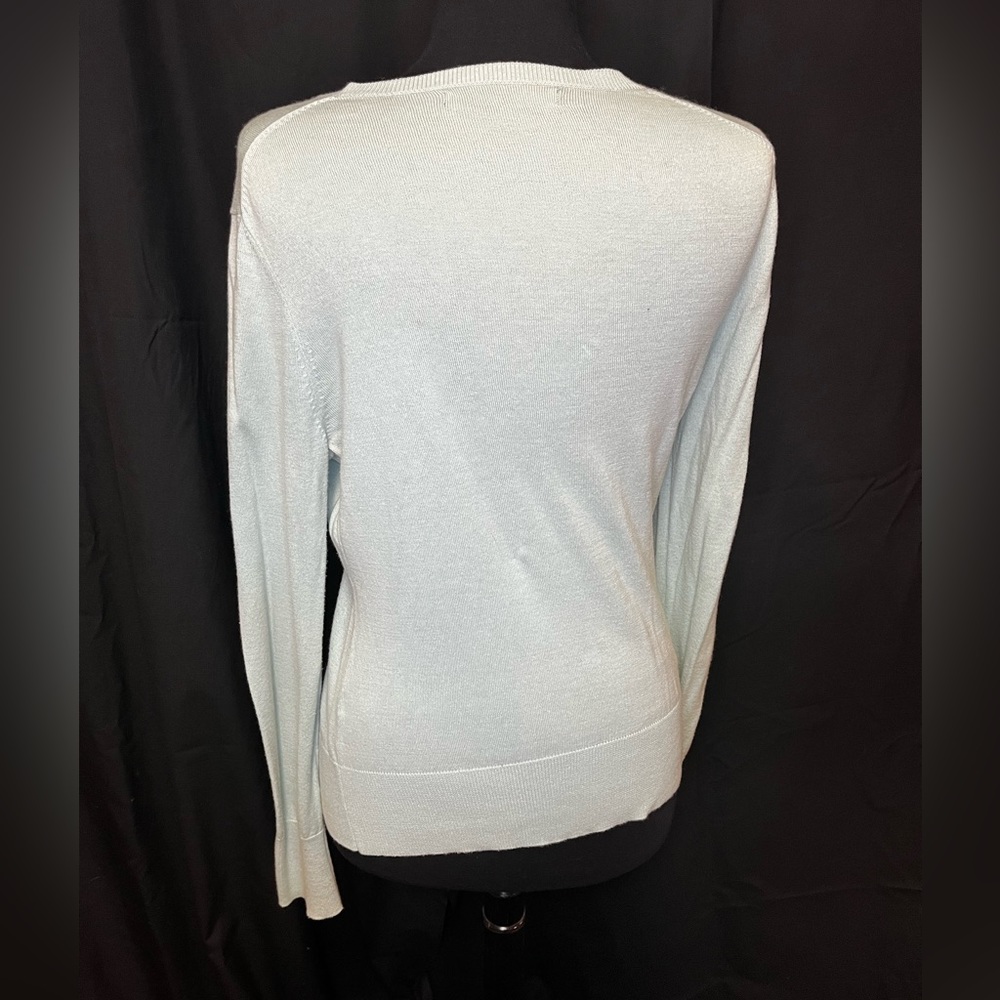 Light Blue Deep V Express Sweater - Picture 4 of 5
